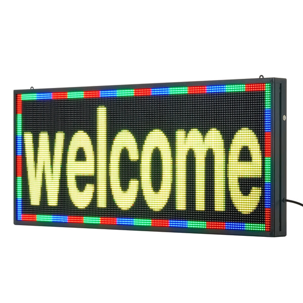 LED-skilt, Programmerbar fuldfarvet rullende displaytavle, 99x41,2x5,5 cm