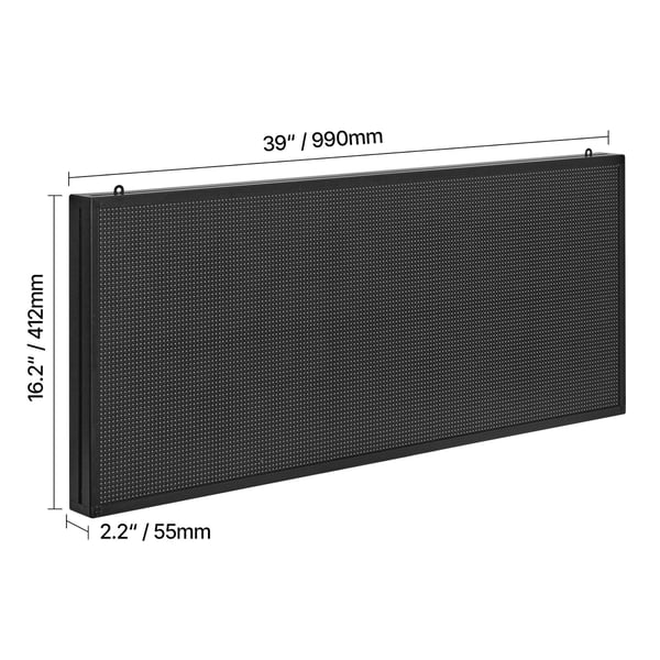 LED-skilt, Programmerbar fuldfarvet rullende displaytavle, 99x41,2x5,5 cm