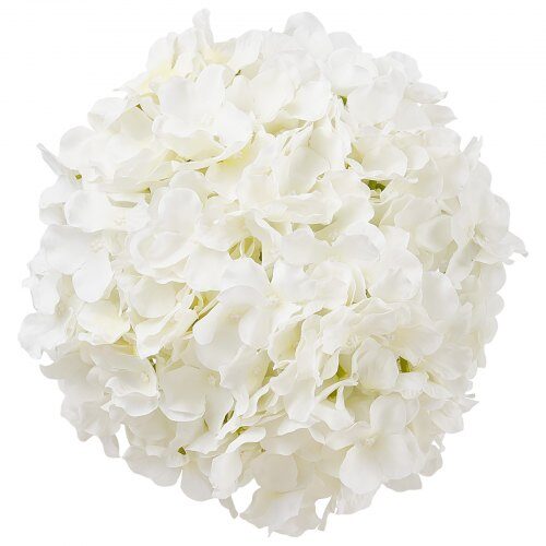 Kunstige blomster hortensia, 15.2x15.2x25 cm, hvid, silke