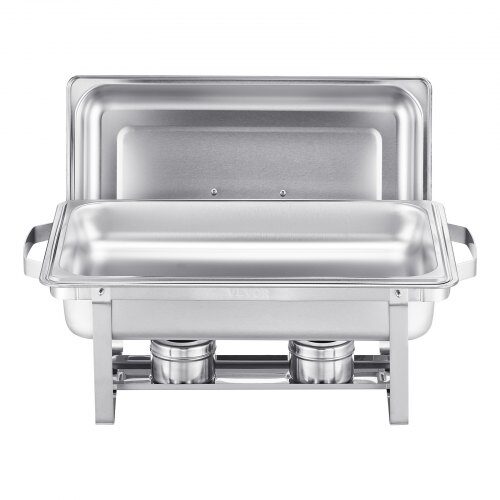 Chafing-astia buffet-setti, 8 qt 6 kpl, ruostumaton teräs, hopea