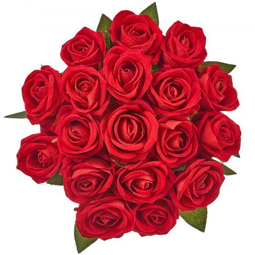 Kunstige blomster, rose, 10x10x51 cm, rød, velour