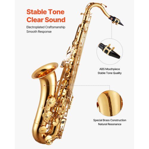 Tenorsaxofon 84x50x15 cm Guld, mässing