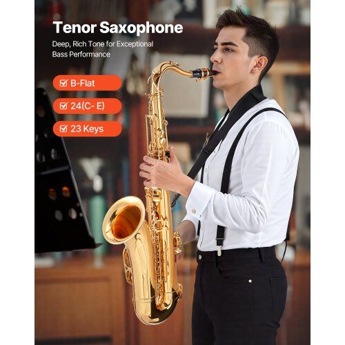 Tenorsaxofon 84x50x15 cm Guld, mässing