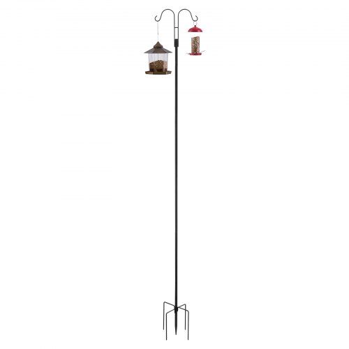 Shepherd's Hook, Dubbel utomhuskrok för trädgård, 295x250x2345 mm, Svart, Stål