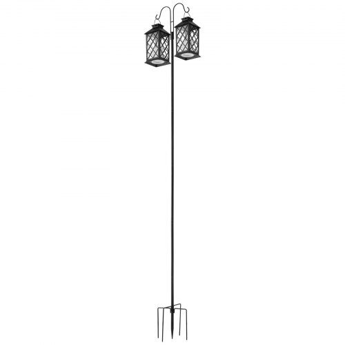 Shepherd's Hook, Dubbel utomhuskrok för trädgård, 295x250x2345 mm, Svart, Stål