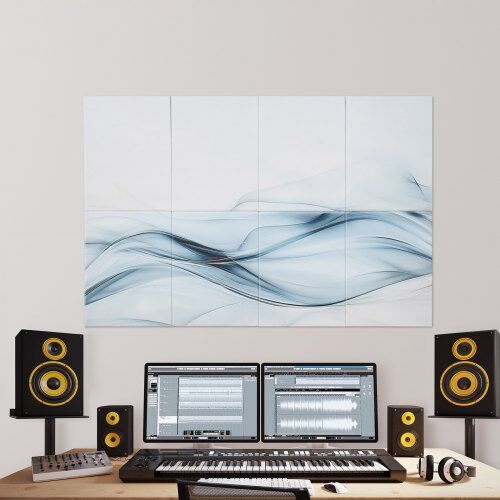 Akustikpanel, Ljuddämpande väggplatta, 120x60x1 cm, Självhäftande, Polyesterfiber
