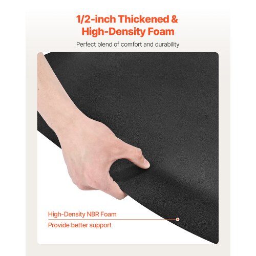 Salongstolsmatta, 1220x905x13 mm, Svart, Anti-trötthet PVC golvmatta