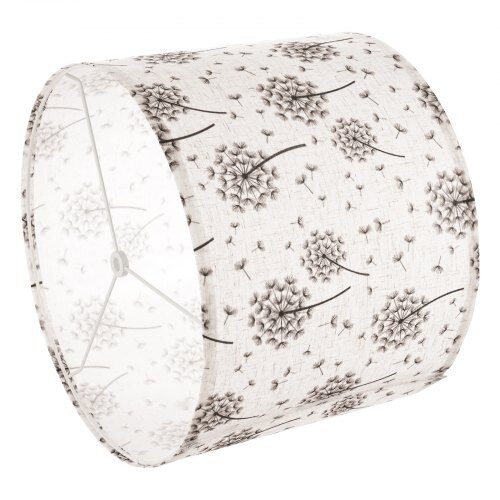 Lampskärm, Cylinderformad, 33x33x25 cm, Ljust Maskrosmönster, Linne