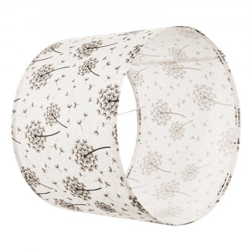 Lampskärm, Cylinderformad, 33x33x25 cm, Ljust Maskrosmönster, Linne