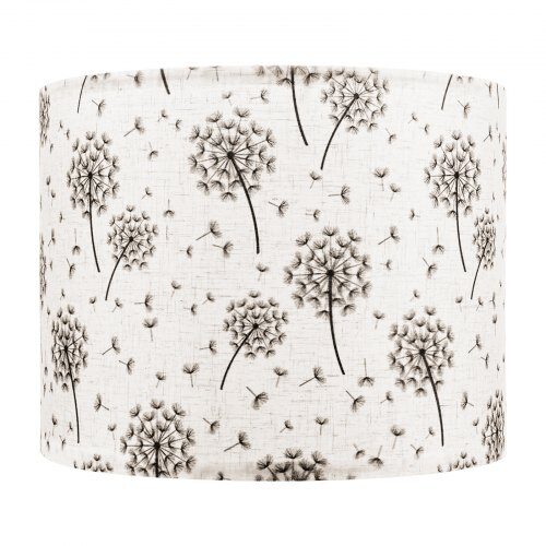 Lampskärm, Cylinderformad, 33x33x25 cm, Ljust Maskrosmönster, Linne