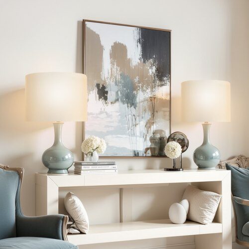 Lampskärm, 33x33x25 cm, Offwhite, Linne