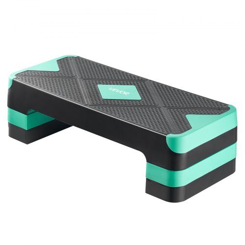 Aerobic Step Platform 71x26.7 cm Grøn, Justerbar Fitness Træning