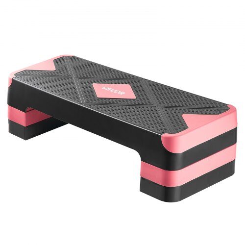 Aerobisk steppbräda 71x26,7 cm röd, justerbar för träning