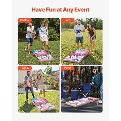 Cornhole-set, 125,5x60x30,2 cm, massivt trä, portabelt spel