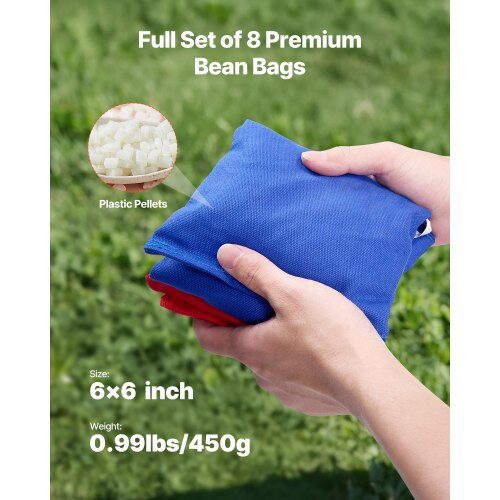 Cornhole-set, 125,5x60x30,2 cm, massivt trä, portabelt spel