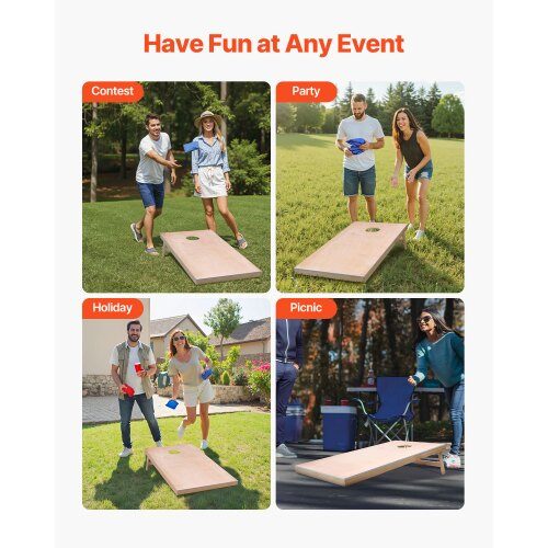 Cornhole-set, 125.5x60x30.2 cm, massivt trä, portabelt spel