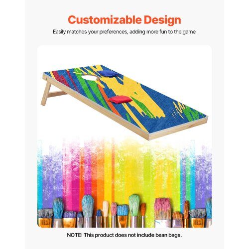 Cornhole-set, 125.5x60x30.2 cm, massivt trä, portabelt spel
