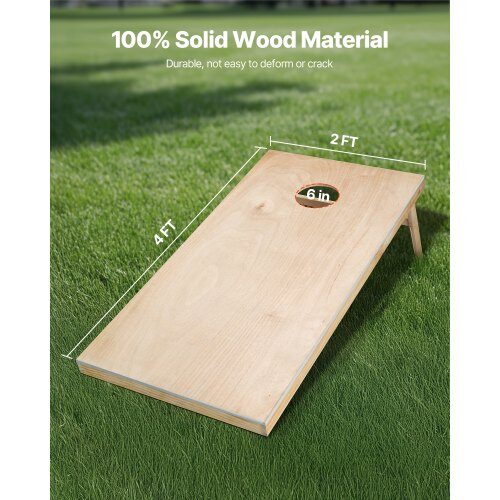 Cornhole-set, 125.5x60x30.2 cm, massivt trä, portabelt spel
