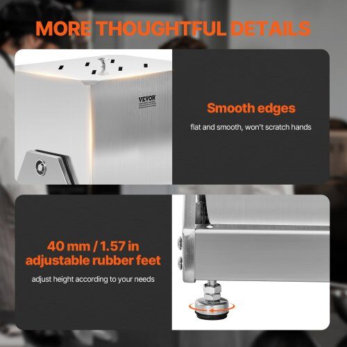 Köttmixer, 30L tippbar behållare, 61x34.5x46.5 cm, rostfritt stål