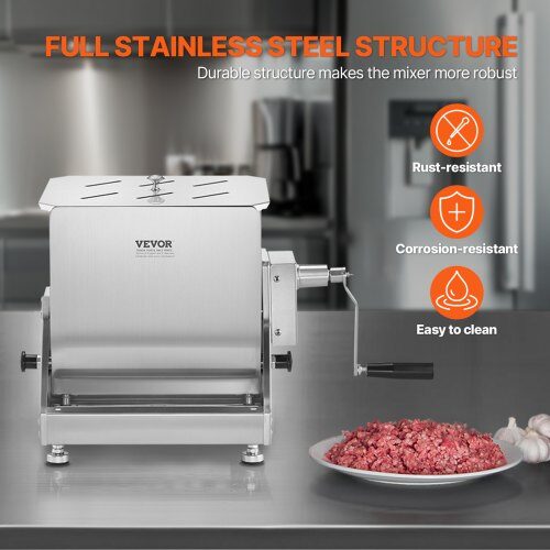 Köttmixer, 30L tippbar behållare, 61x34.5x46.5 cm, rostfritt stål