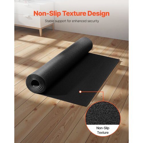 Løbebåndsmåtte, 760x1820 mm, Sort, Høj-densitets PVC