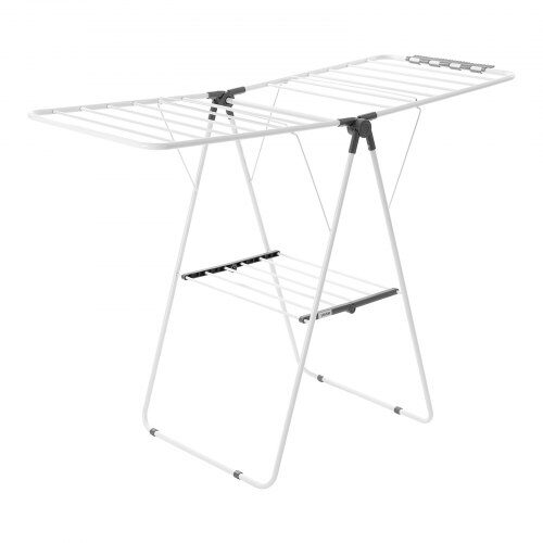 Klädtorkställning, 138,5x60x100 cm, Vit, Fällbar Metall Klädtorkställning, 138,5x60x100 cm, Vit, Fällbar Metall