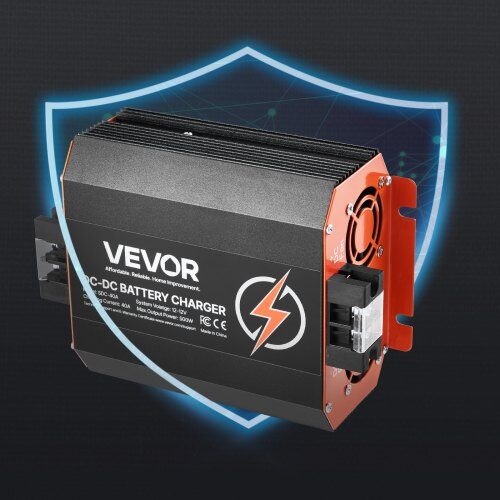 Batterioplader, 12V 40A DC til DC indbygget, 500W, smart flertrinsopladning