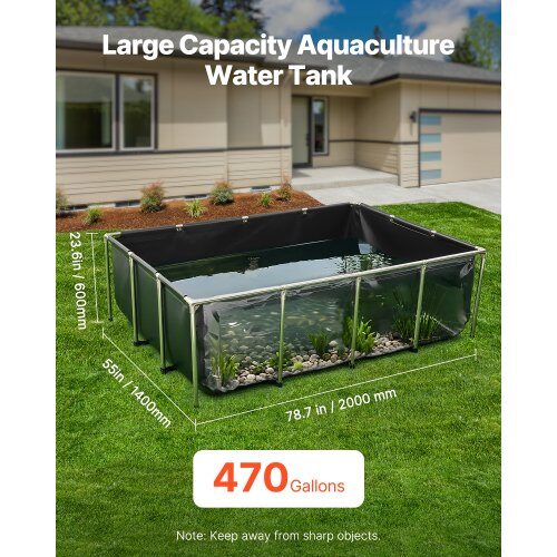 Fiske Dam, 200x140x60 cm, Sort, PVC