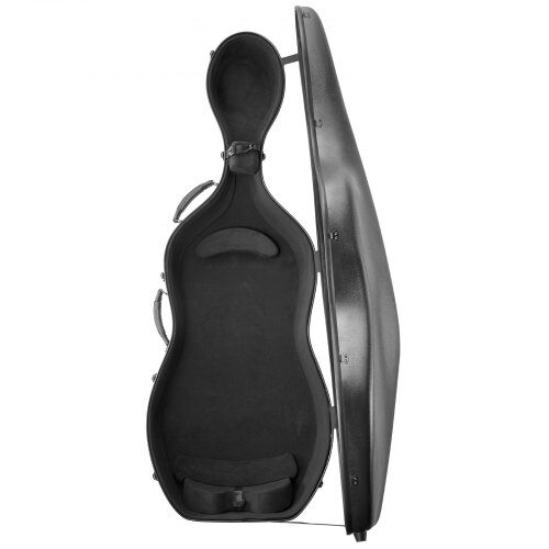 Cello-etui, 4/4 fuld størrelse komposit kulfiber, 137x53x32 cm, sort, letvægt