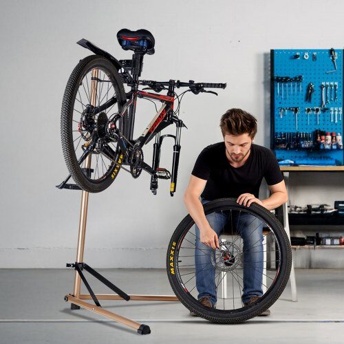 Cykelreparationsstativ, 104x72x159 cm, Justerbar, Stål