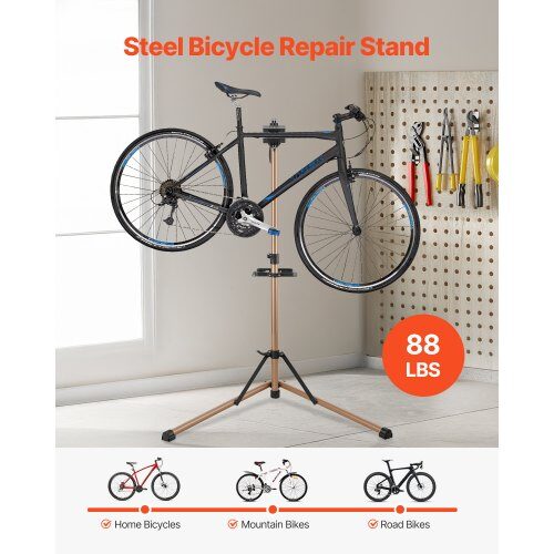 Cykelreparationsstativ, 104x72x159 cm, Justerbar, Stål