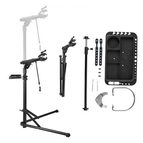 Cykelreparationsställ, 110x76x169,5 cm, Justerbar, Fällbar, Aluminium