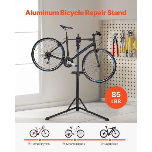 Cykelreparationsställ, 110x76x169,5 cm, Justerbar, Fällbar, Aluminium