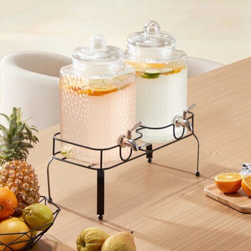 Dryckesdispenser, 37x17x50 cm, Glas, Metallställ