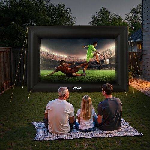 Uppblåsbar filmduk, 360x160x238 cm, Vit, Tyg