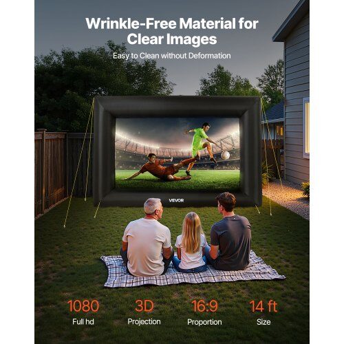 Uppblåsbar filmduk, 360x160x238 cm, Vit, Tyg