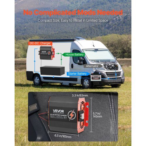 Batteriladdare, 12V 20A DC till DC 250W, aluminiumlegering