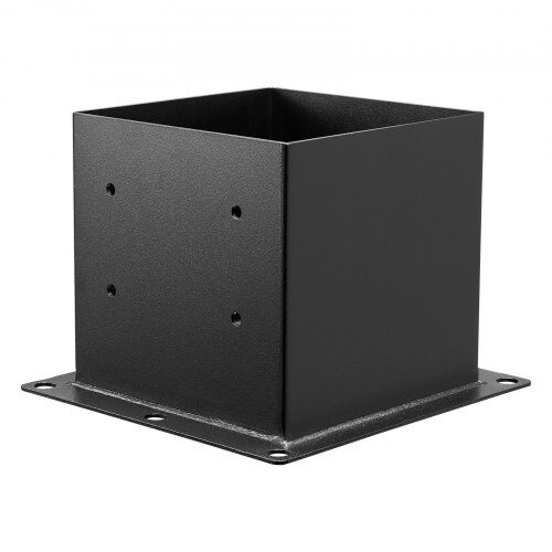 Tolppakiinnikkeet, 8 kpl, 92x92 mm, 140x140x140 mm, musta, hiiliteräs