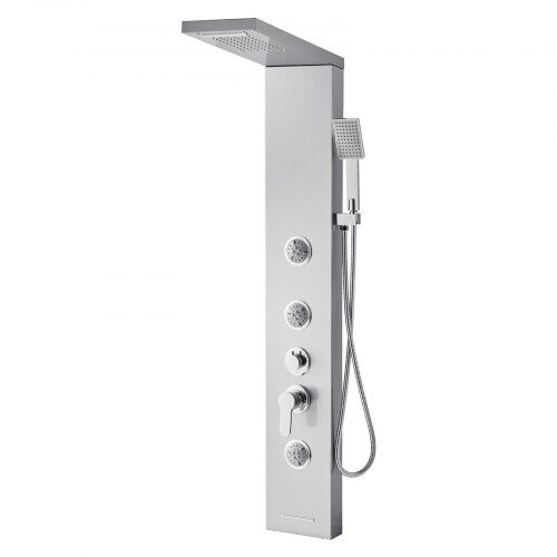 Duschpanel tornsystem, 134,5x20x46 cm, Silver, Rostfritt stål
