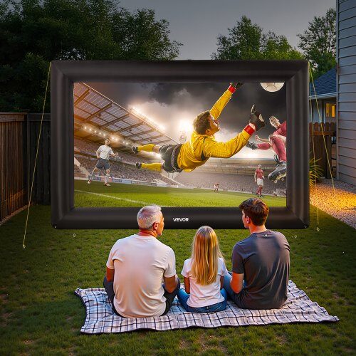 Uppblåsbar filmduk 513x185x330 cm vit, tvättbart tyg, utomhusunderhållning