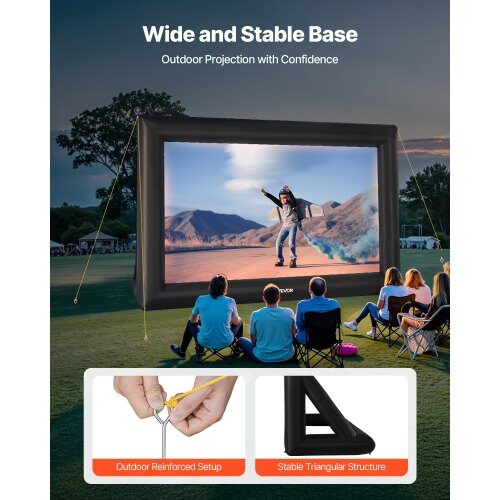 Uppblåsbar filmduk 513x185x330 cm vit, tvättbart tyg, utomhusunderhållning