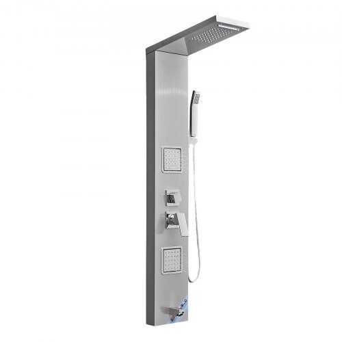 Duschpanel tornsystem, 134,5x20x46 cm, Silver, Rostfritt stål