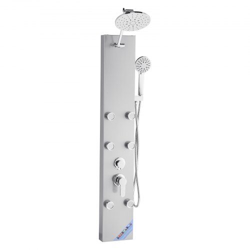 Duschpanel tornsystem, 124x20x45 cm, Silver, Rostfritt stål