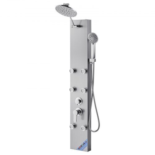 Duschpanel tornsystem, 124x20x45 cm, Silver, Rostfritt stål