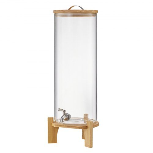 Dryckesdispenser, 20.5x20.5x63.7 cm, Transparent, Glas med träställning