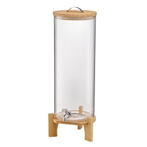 Dryckesdispenser, 20.5x20.5x63.7 cm, Transparent, Glas med träställning