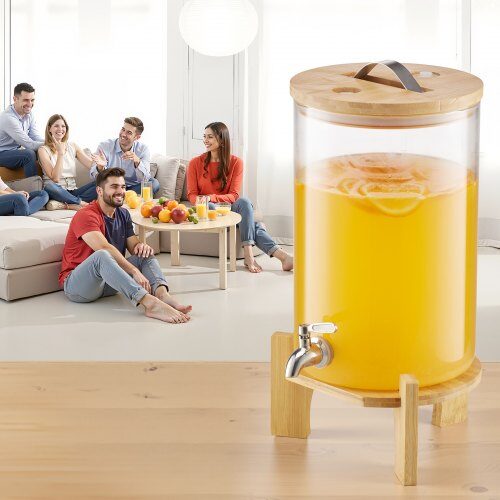 Dryckesdispenser, 20.5x20.5x43.4 cm, Transparent, Glas, Träställning