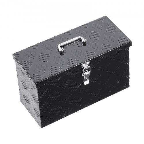Verktygslåda för lastbilsflak, 40.6x19x25.4 cm, svart, aluminiumförvaring Verktygslåda för lastbilsflak, 40.6x19x25.4 cm, svart, aluminiumförvaring