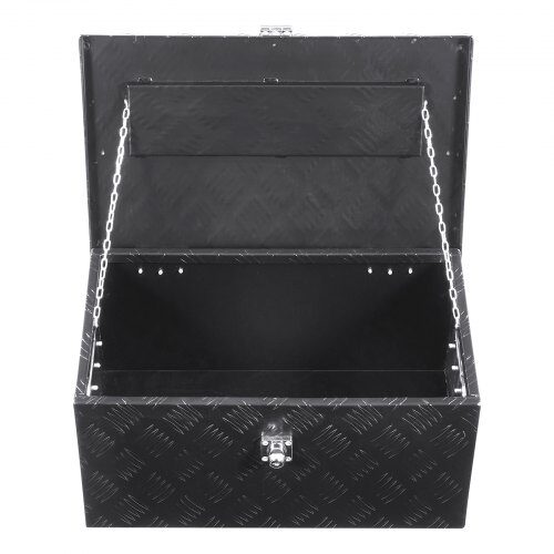 Værktøjskasse til lad, 50.8x30.5x24.1 cm, sort, opbevaring i aluminium
