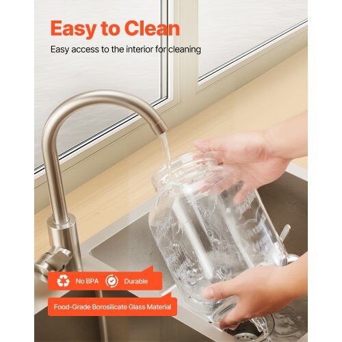 Dryckesdispenser, 2-pack glasjuicebehållare med träställ, 30x15x24.4 cm, transparent